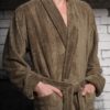 Valentino (хаки) классический мужской халат из бамбука
