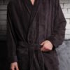 Valentino (мокко) классический мужской халат из бамбука
