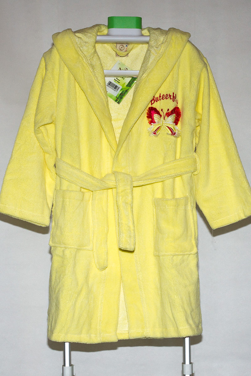 Детский махровый халат Buteerfly (желтый), NUSA, Турция
