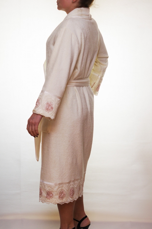 Женский бамбуковый халат Леди (без капюшона) - крем NUSA, Турция  NS-3680