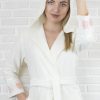 Женский бамбуковый халат с капюшоном Леди - крем NUSA, Турция  NS-3680