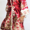 Женский шелковый халат Sharm (бордо)