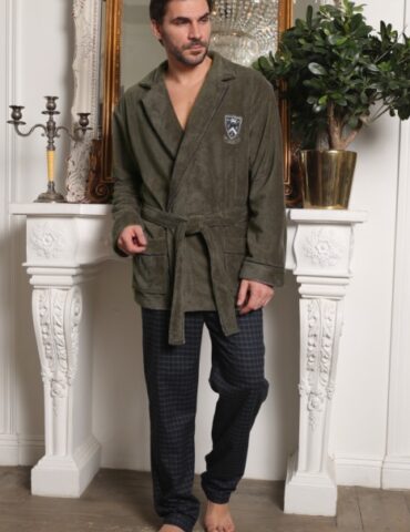 Мужской комплект халат-пиджак с брюками Arsenal (хаки)